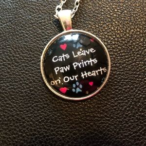 NEW Necklace- Cats leave paw prints on our hearts